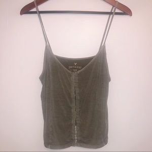 American Eagle Soft & Sexy Rib Clip-Up Tank Top